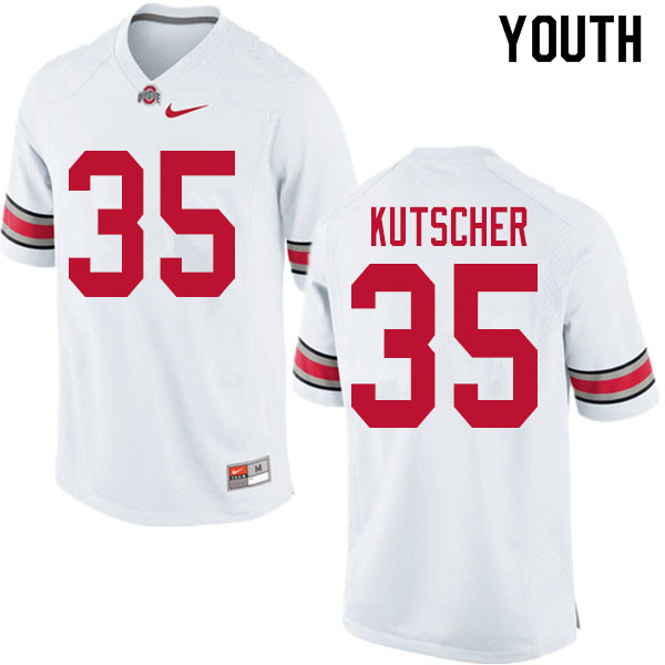 Youth Ohio State Buckeyes #35 Austin Kutscher White Authentic College Stitched Football Jersey 23YK048LS